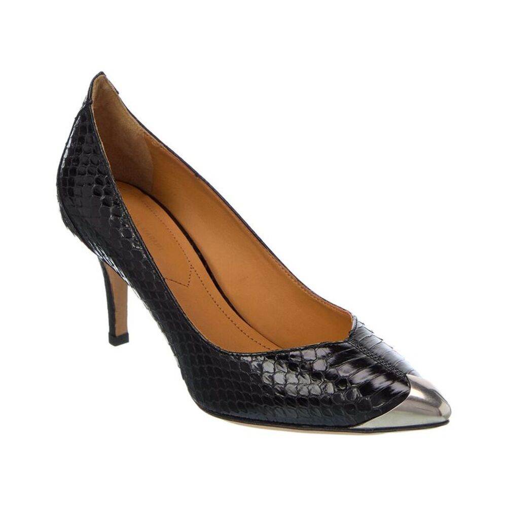 Isabel Marant Pavis Snake-Embossed Leather Pump, Black